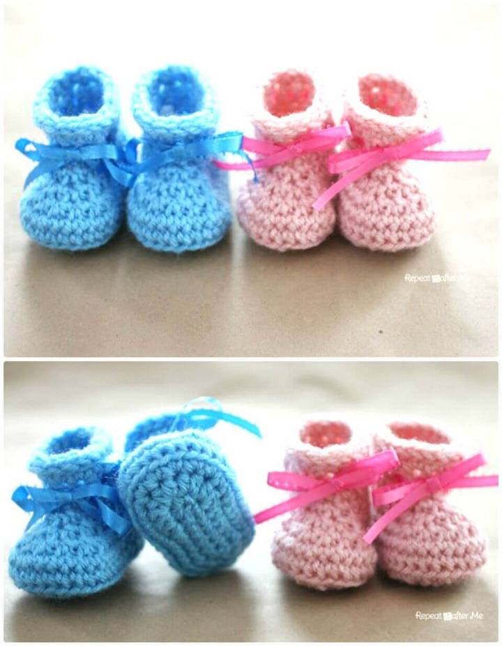 Free Crochet Newborn Baby Booties Pattern