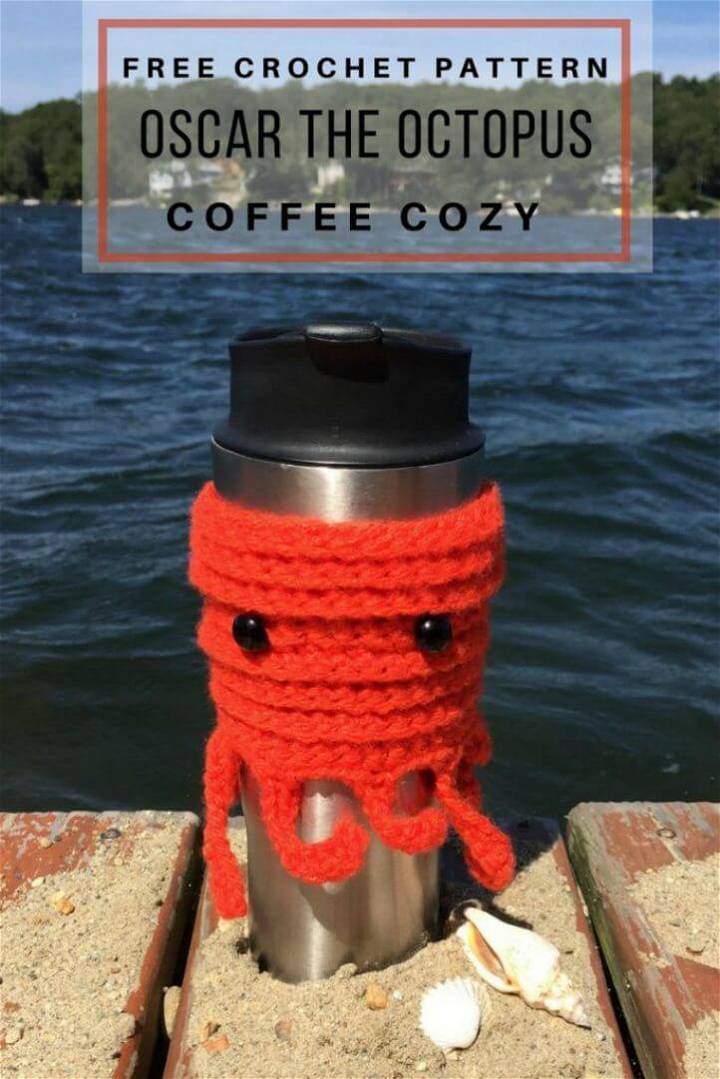 Easy Free Crochet Oscar The Octopus Coffee Cozy Pattern
