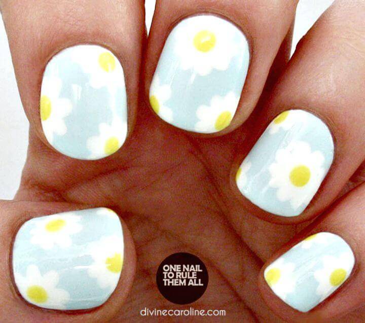 How To DIY Spring Daisy Nail Art Tutorial