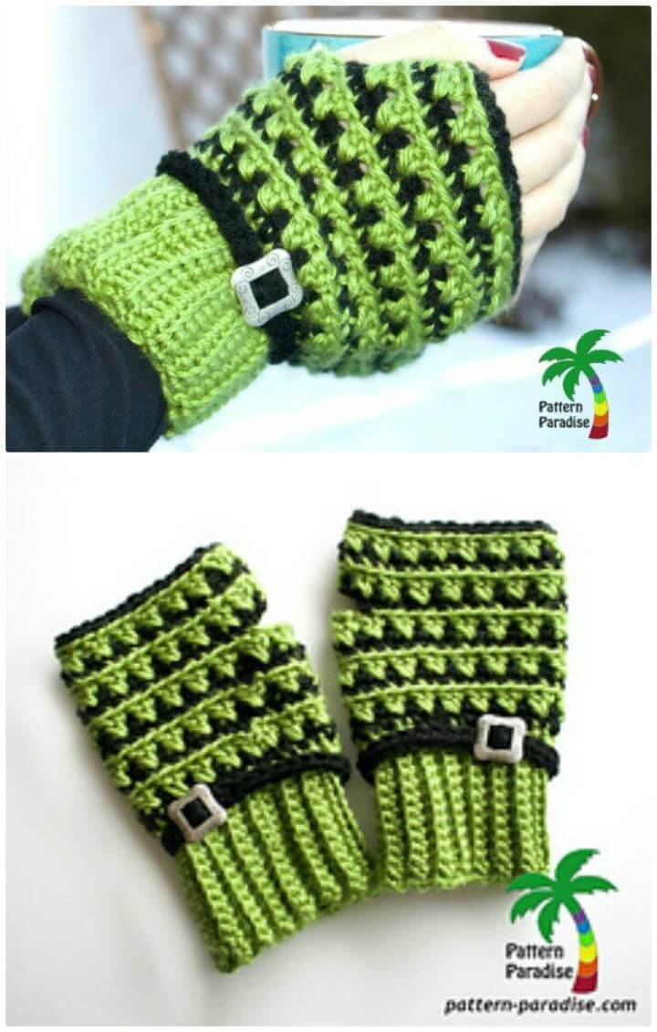 How To Free Crochet X Stitch Finger-less Gloves Pattern