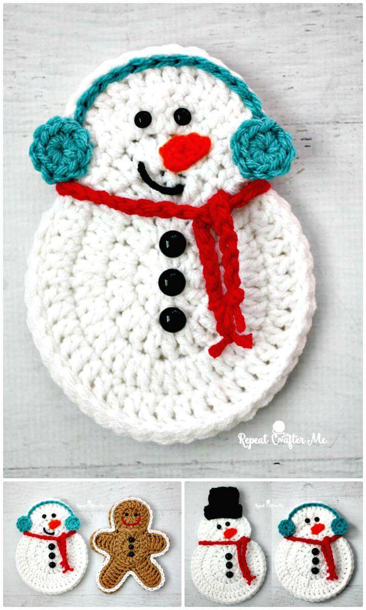 55 Easy Crochet Snowman Patterns Free ⋆ DIY Crafts