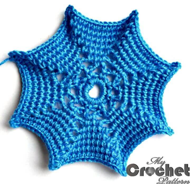 Crochet Blue Spider Web - Free Pattern
