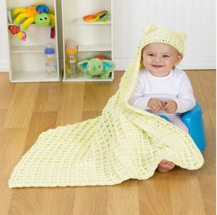 Cozy Free Crochet Hooded Blanket Pattern