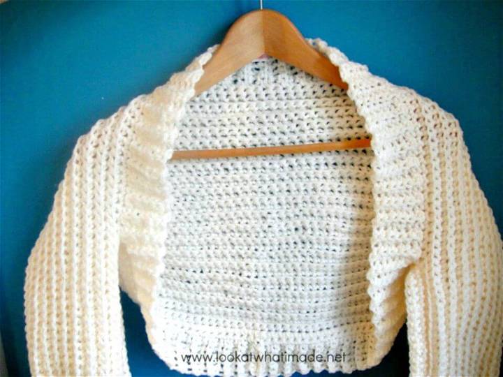 Cream Crochet Shrug Pattern