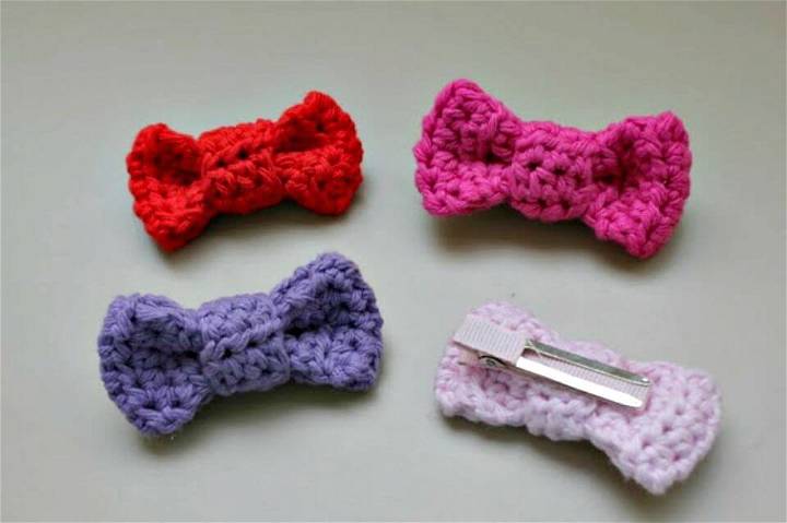 Free Crochet Bow Hair Clip Pattern