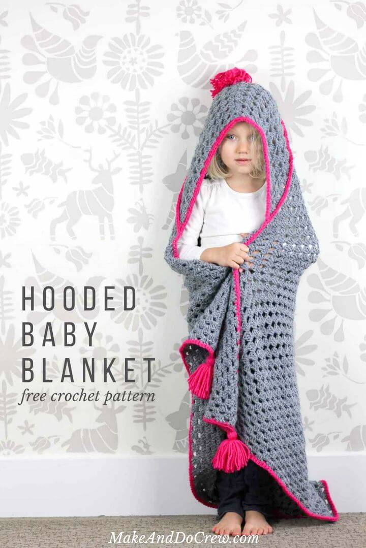 Easy Crochet Hooded Baby Blanket – Free Charity Pattern