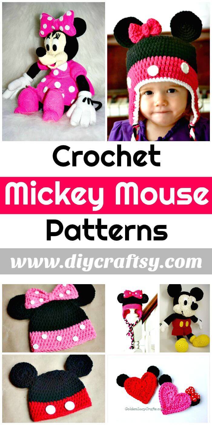 Crochet Mickey Mouse Patterns Hat Amigurumi DIY Crafts