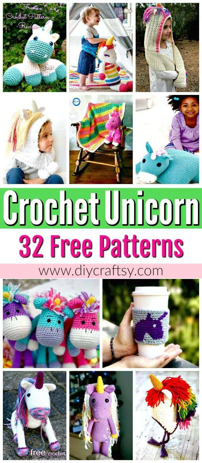 Crochet Unicorn Pattern- 32 Free Crochet Patterns