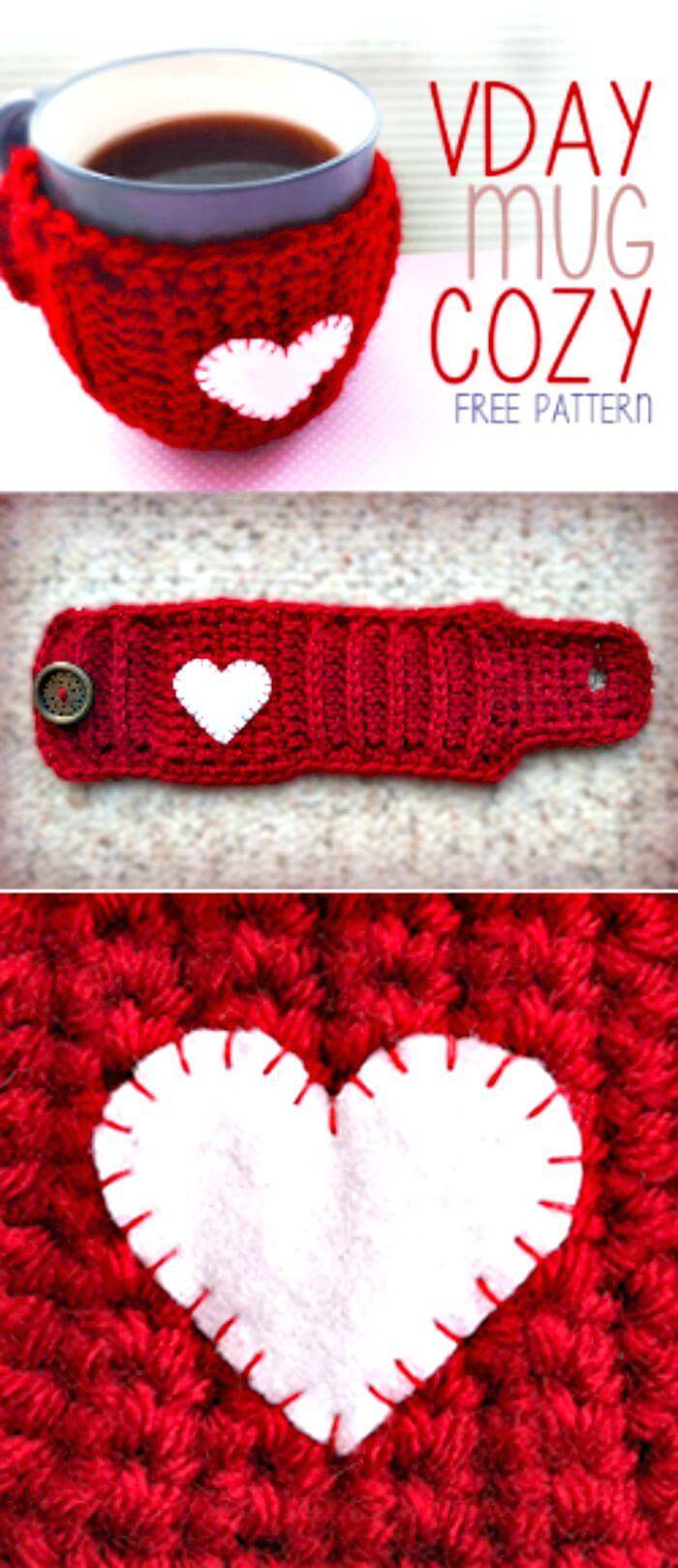 Crochet Valentine’s Day Mug Cozy - Free Crochet Pattern