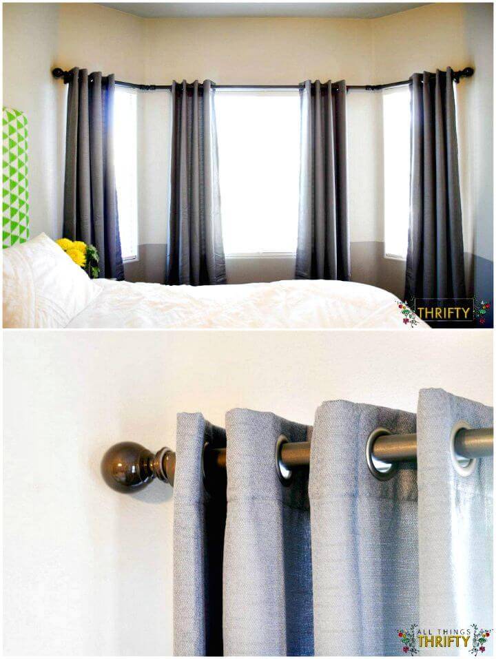 How To Make Very Your Own Bay Window Curtain Rod - Free Tutorial