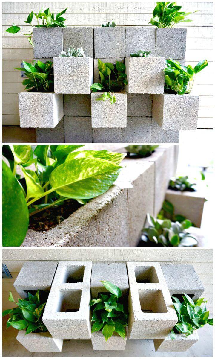 How To DIY Cinder Block Succulent Wall With A Twist - Free Tutorial