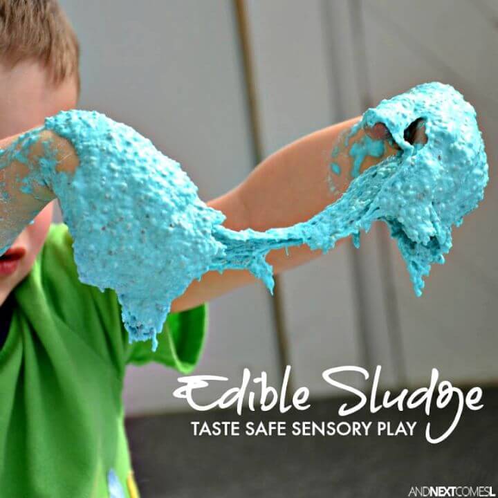 Easy DIY Edible Sludge Sensory Play Slime - Free Tutorial