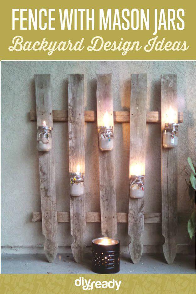 Easy DIY Fence With Mason Jar Lighting -  Mason Jar Light Ideas
