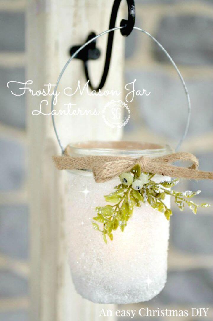 Make Frosty Mason Jar Lanterns - DIY Mason Jar Crafts
