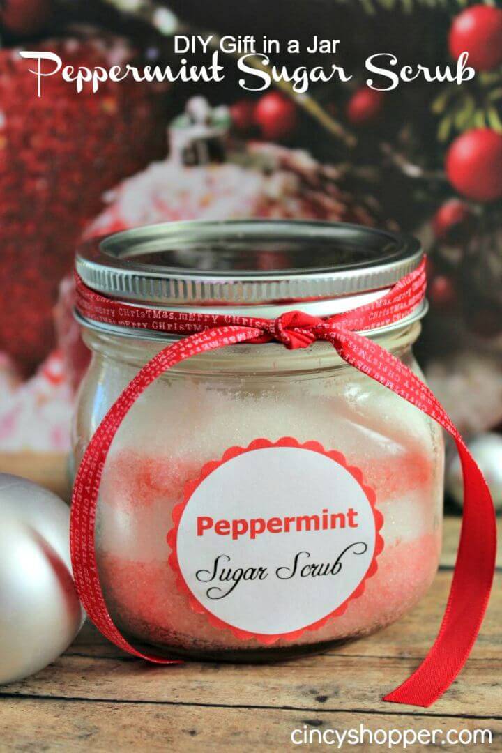Easy DIY Gift In A Jar Peppermint Sugar Scrub Tutorial
