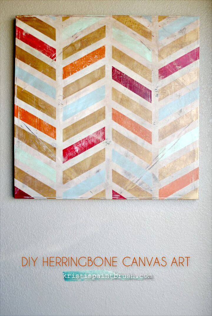 Easy DIY Herringbone Canvas Wall Art Tutorial
