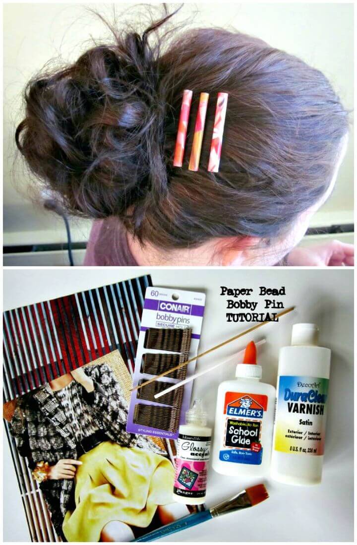 How To DIY Magazine Page Embellished Bobby Pin Tutorial