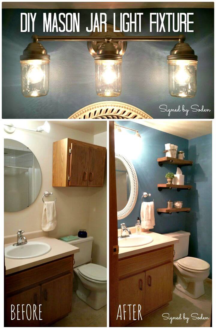 Easy DIY Mason Jar Light Fixture - Step By Step Free Tutorial