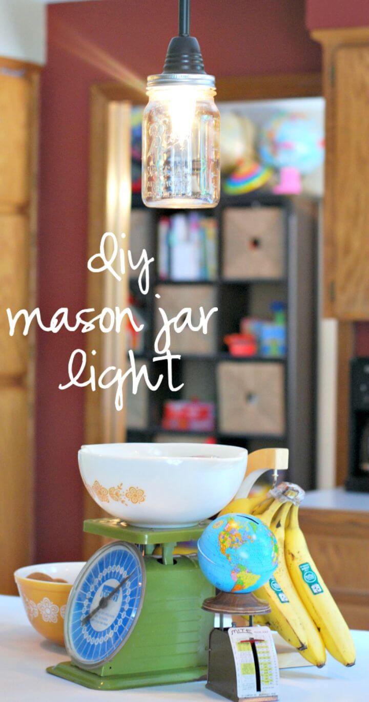 Easy DIY Mason Jar Pendant Light - Indoor Lighting Ideas 