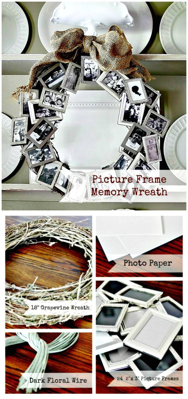 Easy DIY Picture Frame Memory Wreath Tutorial