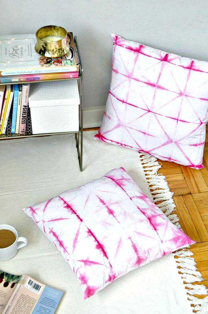 How To DIY Pink Shibori Cushions - Free Tutorial