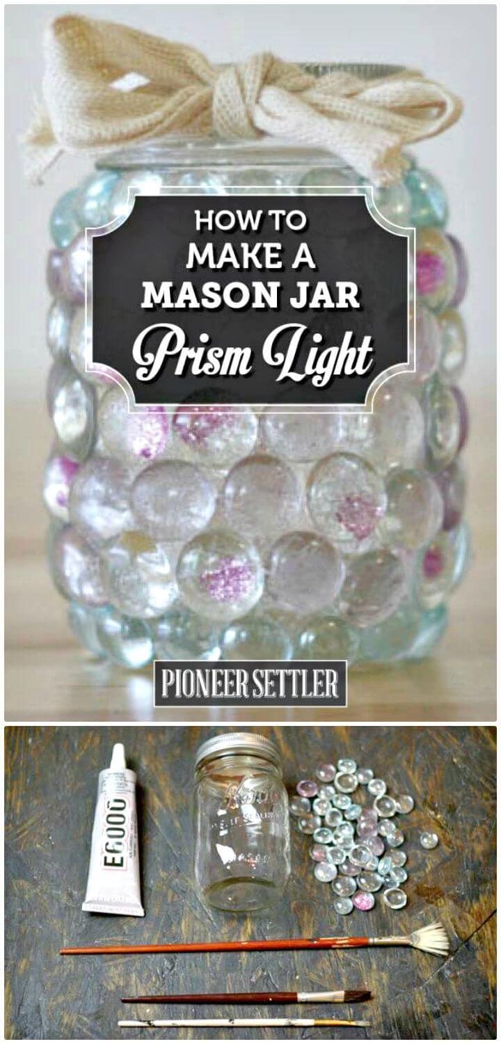 How To DIY Prism Mason Jar Candle - Homemade Lights Gift
