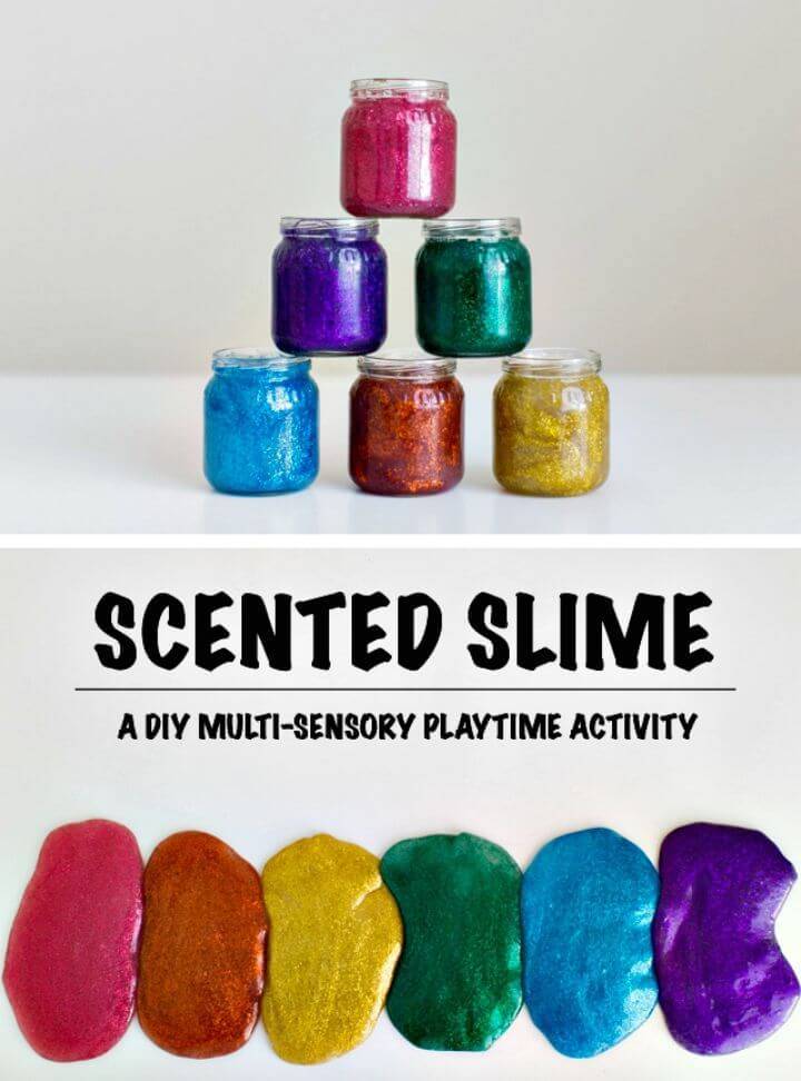 How To DIY Rainbow Scented Glitter Slime - Free Tutorial
