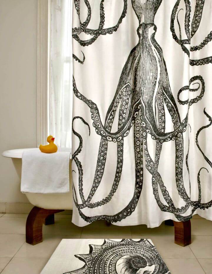 DIY Shower Curtain Into Large Wall Art Tutorial