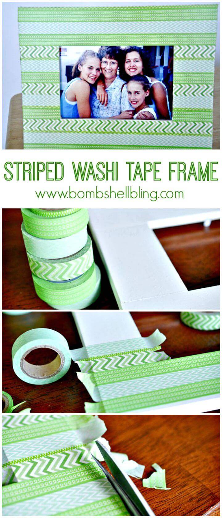 How To Make Striped Washi Tape Frame Tutorial