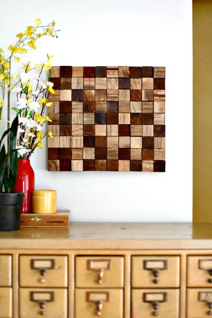 How To Make A Wooden Mosaic Wall Art Tutorial