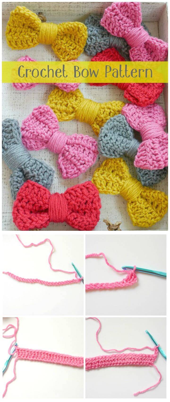 Easy Free Crochet Bow Pattern + Tutorial