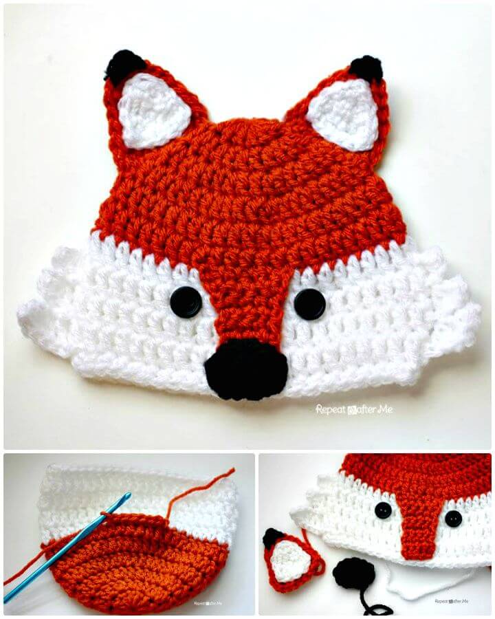 Easy Free Crochet Fox Hat Pattern