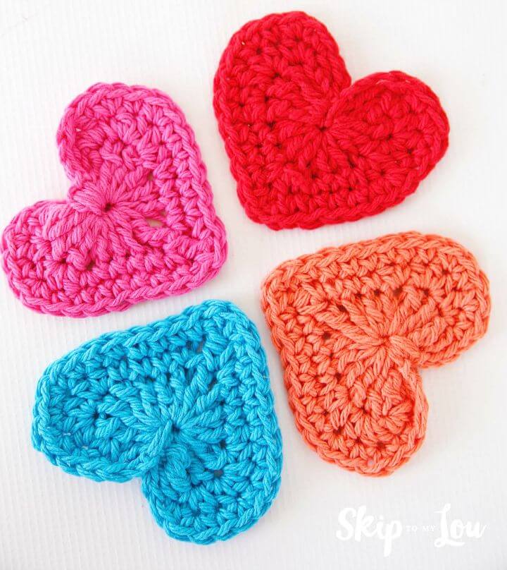 70 Cute Free Crochet Heart Patterns ⋆ DIY Crafts