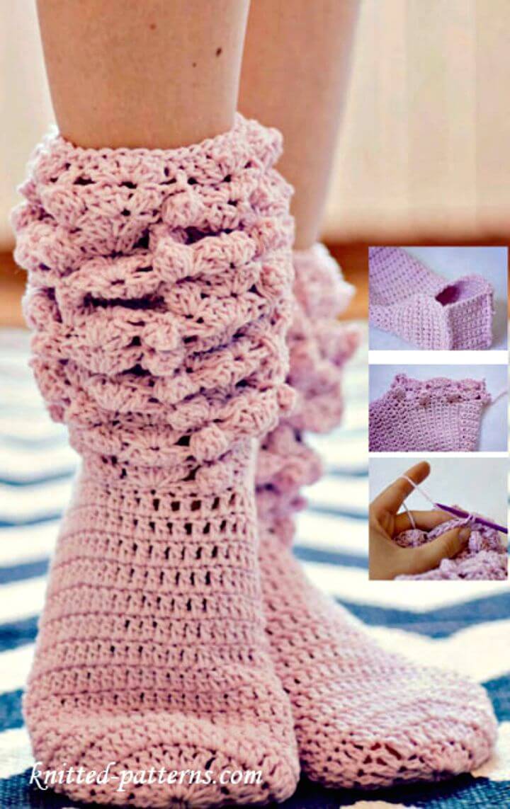 Easy Free Crochet Knee High Socks Pattern