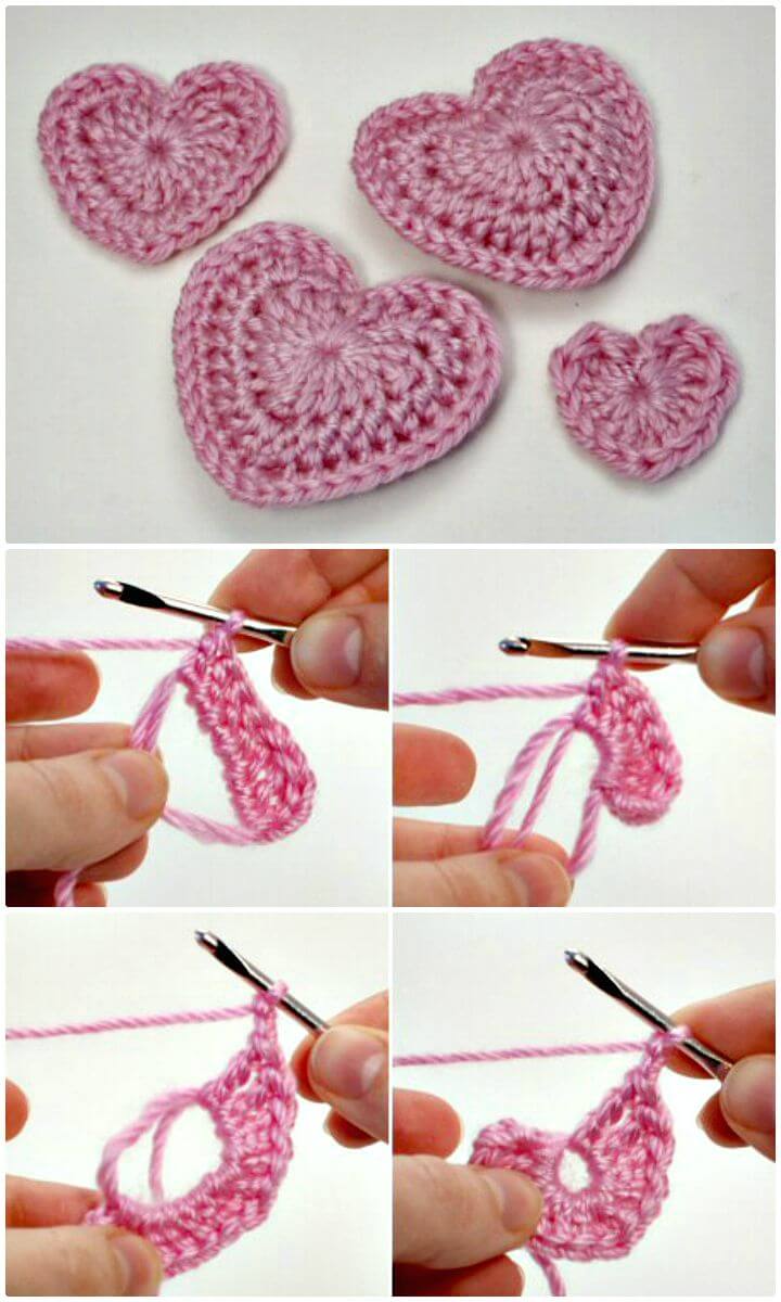 70 Cute Free Crochet Heart Patterns ⋆ Diy Crafts 7696