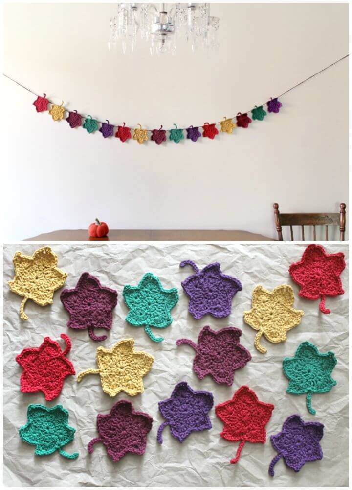 Easy Free Crochet Maple Leaf Garland Pattern