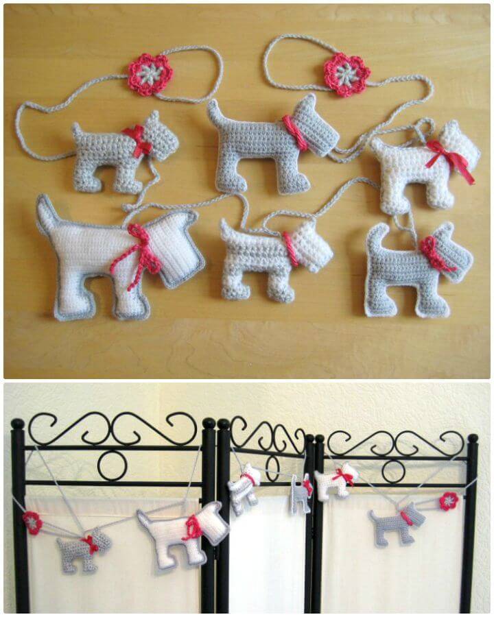 Easy Free Crochet Scottie Dogs Garland Pattern