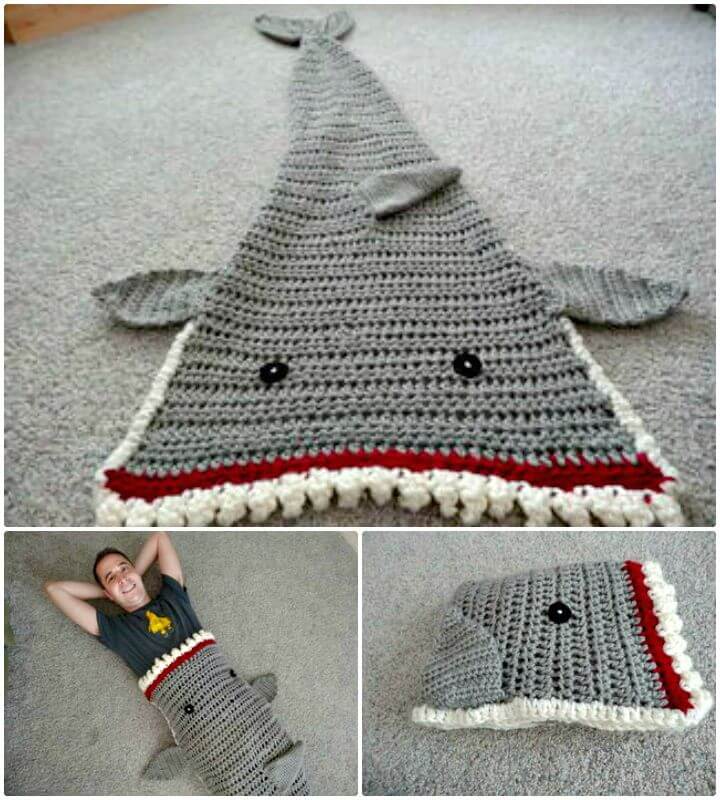 Crochet Shark Blanket Top 10 Free Patterns DIY Crafts