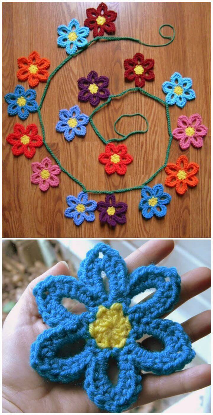 Easy Free Crochet Spring Flower Garland Pattern