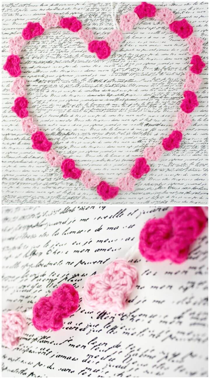 How To Free Crochet Valentine's Day Heart Garland Pattern