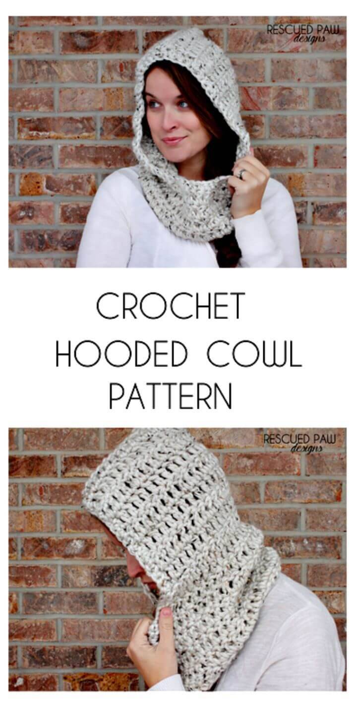 Easy Crochet Hooded Cowl Scarf - Free Pattern 