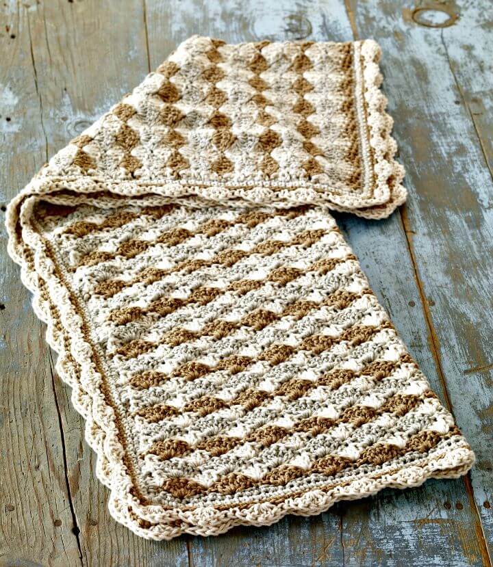 Easy How To Free Crochet Shell Stitch Baby Blanket Pattern