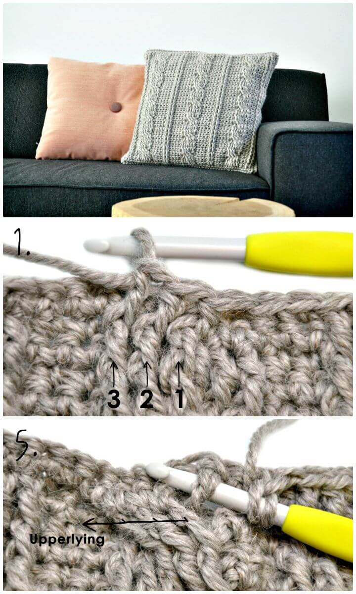 Easy Free Crochet A Cable Pillow Pattern