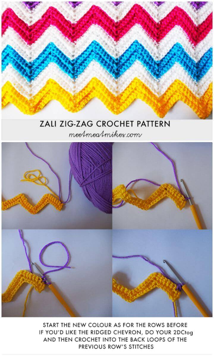 Crochet A Zali Zig-Zag Chevron Blanket 