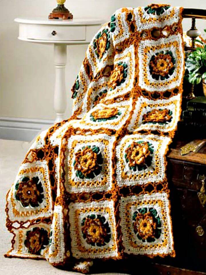 Free Crochet Autumn Lace Afghan Pattern