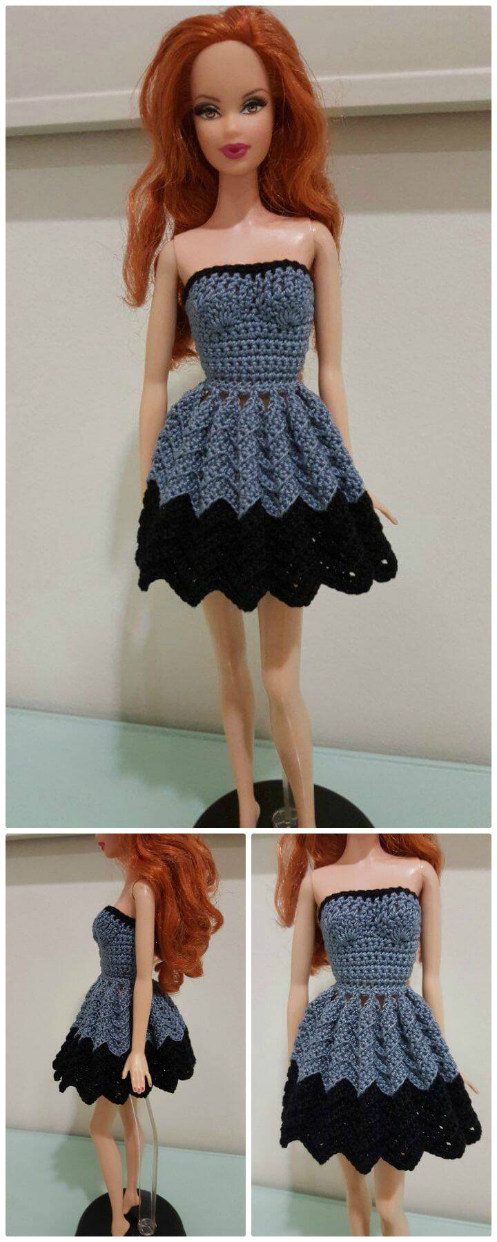 Crochet Barbie Strapless Chevron Dress Pattern