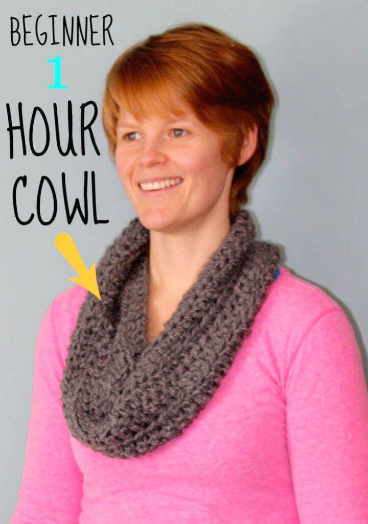 Easy Free Crochet Beginner 1 Hour Cowl