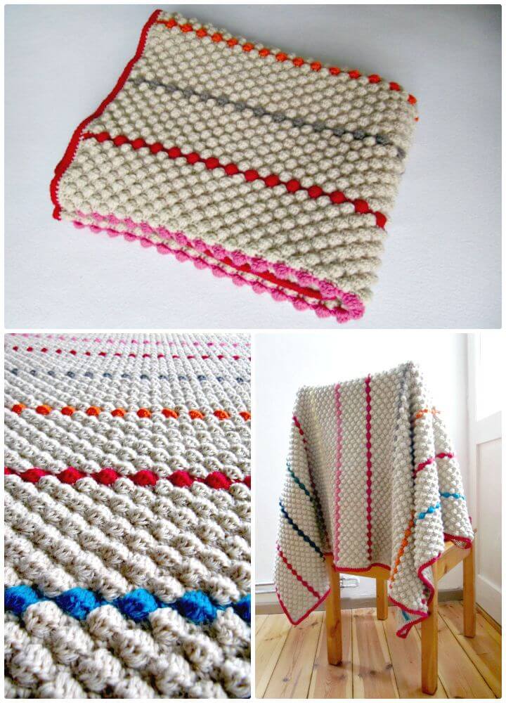 How To Free Crochet Bobbly Blanket Pattern