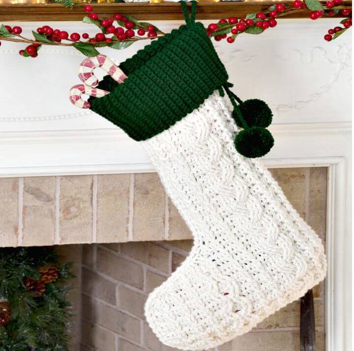 Crochet Cable Stocking - Free Pattern