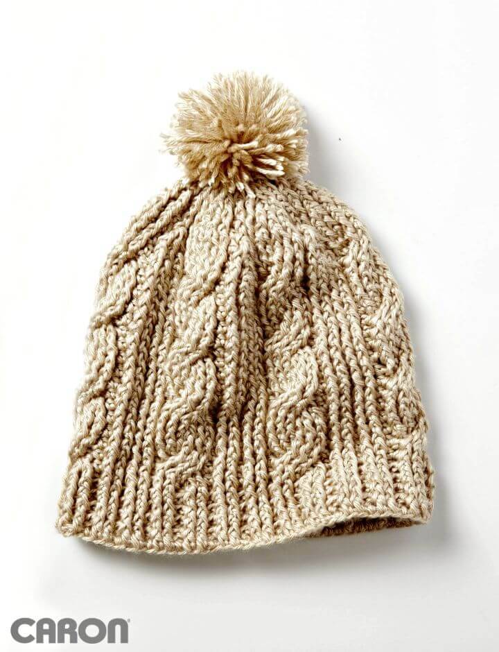 Easy Free Crochet Cable Twist Hat Pattern